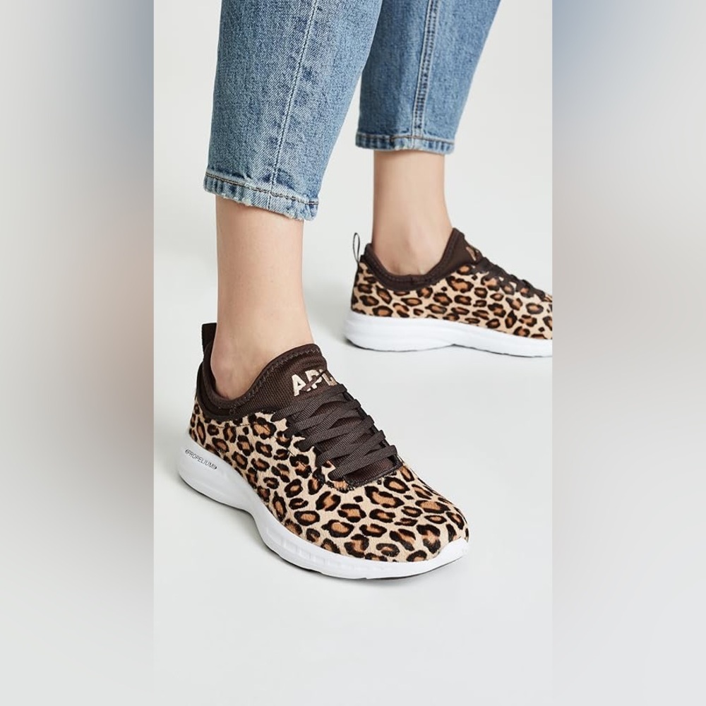 APL Techloom Phantom Athletic Propulsion Labs Leopard Print Calf Hair Sneakers 6